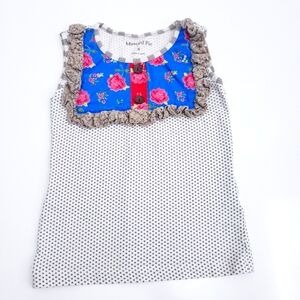 Mustard Pie Polka Dot Sleeveless Blouse Top